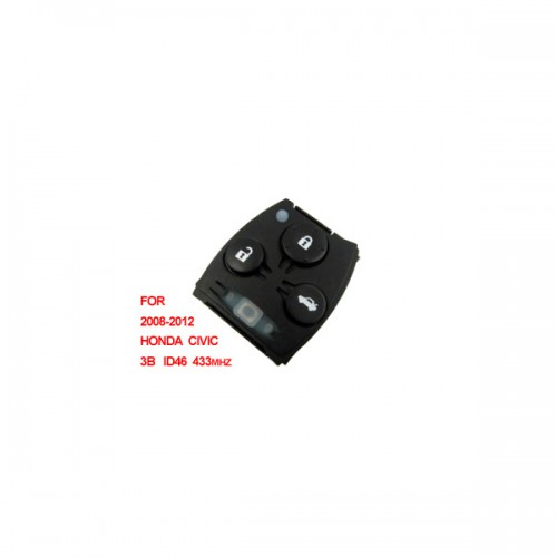 Remote 433mhz ID46 3 Button (2008-2012) for Honda Civic Livraison Gratuite