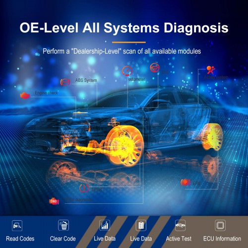 Français XTOOL D7 Automotive All System Bi-Directional Diagnostic Scanner avec OE-Level 36 Services, IMMO/Key Programming, ABS Bleeding