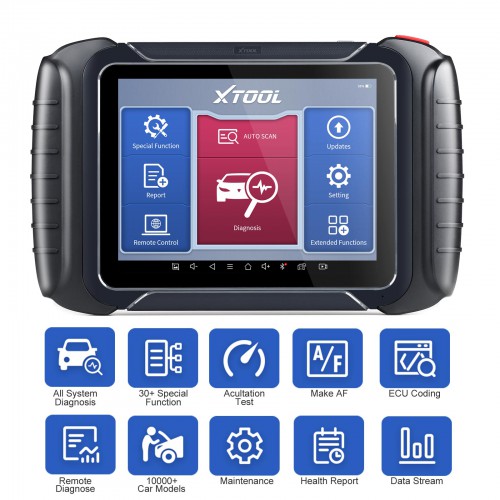 Français XTOOL D8 Professional Automotive OBD2 Car Diagnostic Scanner Bi-Directional Control ECU Coding Mise à jour gratuite de 3 ans