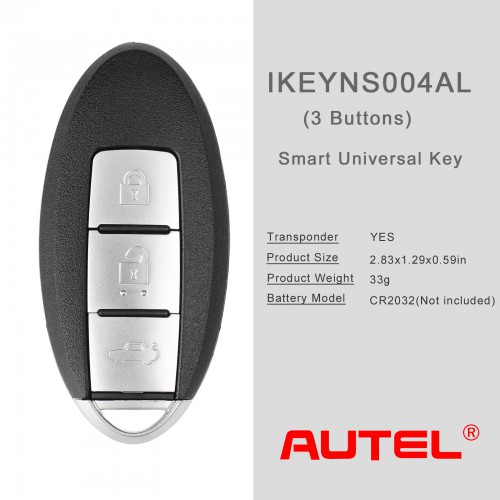 AUTEL MAXIIM IKEY Premium Style IKEYNS003AL Nissan 3 Buttons Universal Smart Key (Trunk)