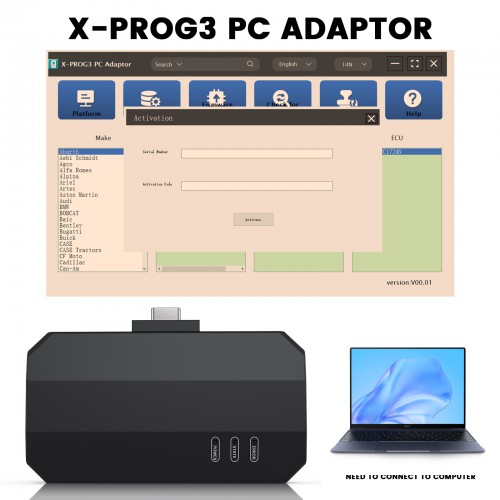 Original Launch X-PROG3 PC Adapter Utilisé avec XProg3 ECU Programmer