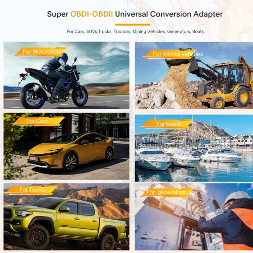 GODIAG GT108 Super OBDI-OBDII Universal Conversion Adapter pour Voitures, SUV, Camions, Tracteurs, Véhicules miniers, Générateurs, Bat