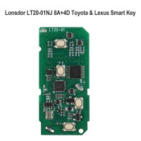 Lonsdor LT20 -04NJ 8A+4D Toyota & Lexus Smart Key PCB pour K518ISE K518S KH100+ 312MHz/314MHz