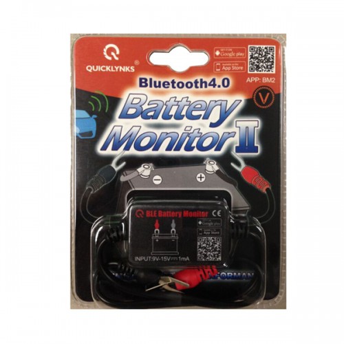 QUICKLYNKS Battery Monitor BM2​​ Bluetooth 4.0 Appareil De Voiture 12 V Batterie Testeur