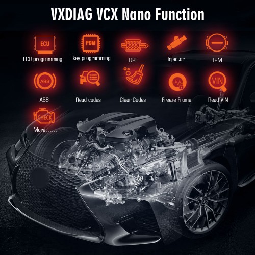 Français VXDIAG VCX NANO pour Ford IDS V129 /Mazda V129 2 in 1 Diagnostic Tool Supports Win10