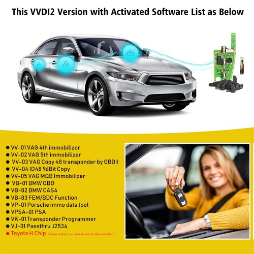 [Livraison UE] V7.2.3 Xhorse VVDI2 Full Version VVDI2 + OBD48 + MQB + ID48 96 Bit Copy+BMW FEM/BDC+Toyota H Chip Authorization