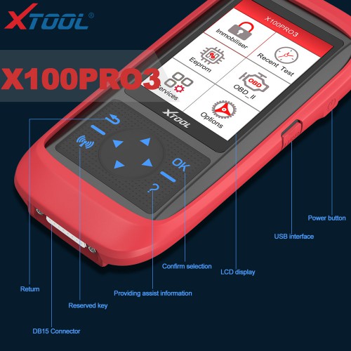 XTOOL X100 PRO3 Professional Auto Key Programmer Ajouter des Fonctions de Réinitialisation EPB, ABS, TPS que X100 Pro2 Mise à Jour Gratuite à Vie