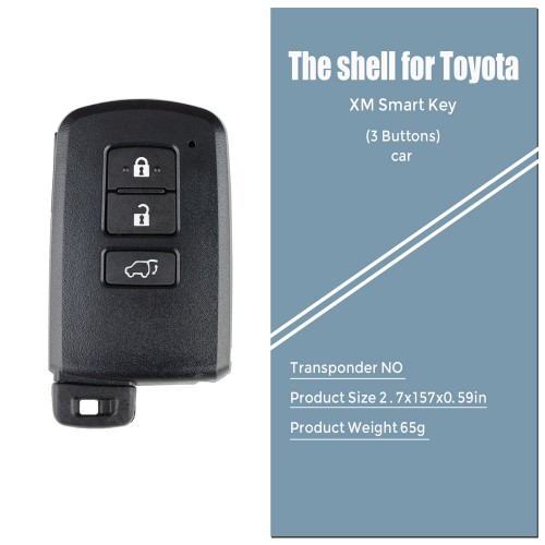 Xhorse VVDI Toyota XM Smart Key Shell 1765 3 Buttons 5pcs/Lot
