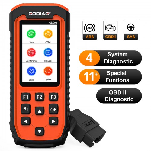 GODIAG GD202 OBD2 4 Systems ODB2 Diagnostic OBDII Automotive Scanner ABS Airbag SAS EPB Oil DPF TPMS TPS BRT Reset Code Reader