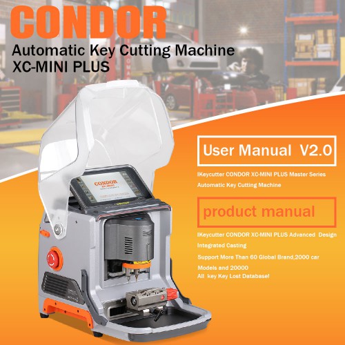 Original V3.5.0 Xhorse Condor XC-Mini Plus (Condor XC-MINI II) Automotive Key Cutting Machine
