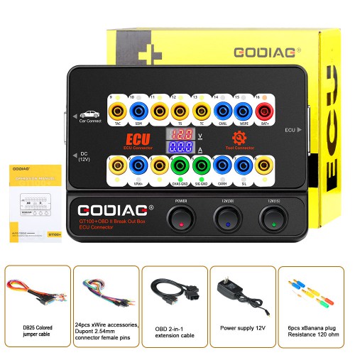 Godiag GT100+ GT100 Pro OBDII Breakout Box ECU Bench Connector avec Affichage électronique du Courant