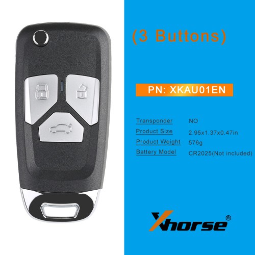 XHORSE XKAU01EN for Audi Style Wired VVDI Universal Flip Remote Key With 3/4 Button 5pcs/lot