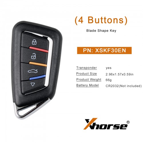 Xhorse XSKF30EN Crystal Universal Smart Remote Key Knife Style 4 Buttons 5pcs/Lot