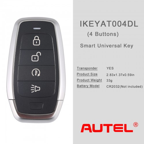 AUTEL MAXIIM IKEY Standard Style IKEYAT004DL 4 Buttons Independent Smart Key (Remote Start/ Panic)