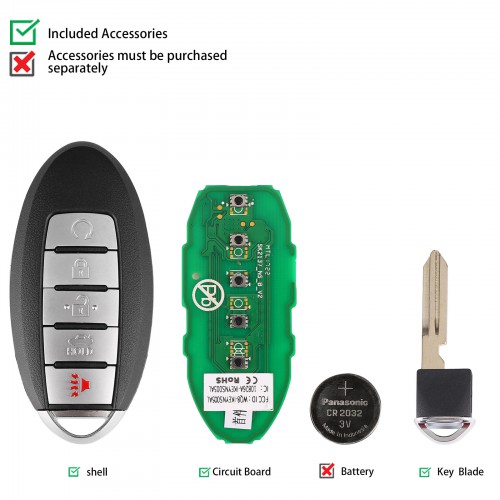 AUTEL MAXIIM IKEY Premium Style IKEYNS005AL Nissan 5 Buttons Universal Smart Key (Trunk/ Remote Start/ Panic)