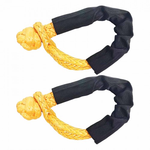 2.5CM Diameter Off-Road Recovery Winch Strap /Tow Rope 14Tons Pulling Force avec Soft Shackle Gloves 20ft/6M pour Jeep/ATV/SUV/UTV/Truck/Field Rescue