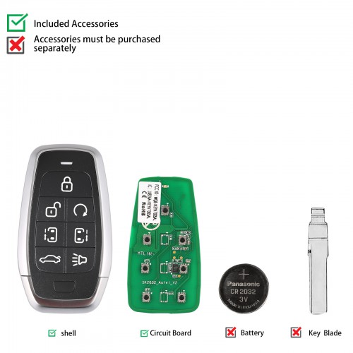 AUTEL MAXIIM IKEY Standard Style IKEYAT007AL 7 Buttons Independent Smart Key (Remote Start/ Left Door/ Right Door)