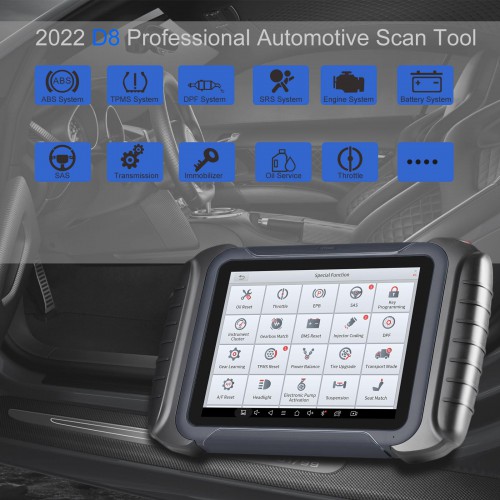 2022 Français XTOOL D8 Professional Automotive OBD2 Car Diagnostic Scanner Bi-Directional Control ECU Coding / 31+ Services / Key Programming
