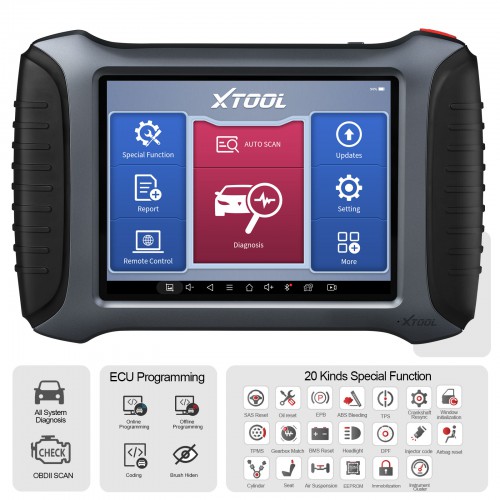 Français XTOOL A80 Pro Automotive OBD2 Diagnostic Tool avec ECU Coding/Programmer OBD2 Scanner Identique au H6 Pro Mise à jour Gratuite en Ligne