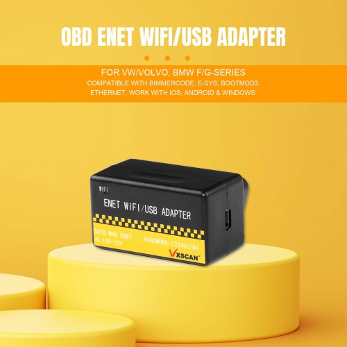OBD ENET WIFI/USB Adapter DOIP pour VW/VOLVO, BMW F/G-series Compatible avec BimmerCode, E-SYS, Bootmod3, Ethernet, Travailler iOS, Android & Windows