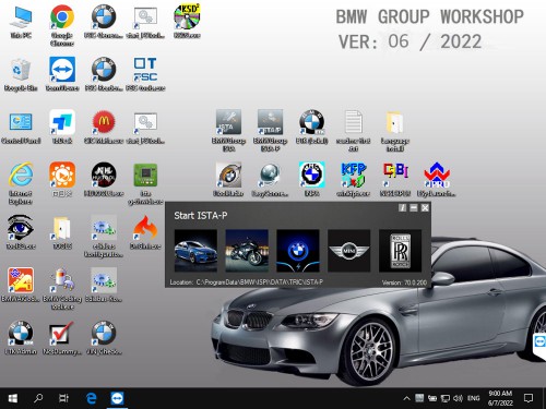 V2022.12 BMW ICOM Logiciel ISTA-D 4.37.43.30 ISTA-P 3.71.0.200 avec Engineers Programming Win10 System 500GB HDD