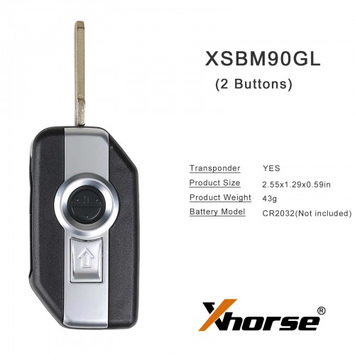 XHORSE XSBM90GL BMW Motorcycle XM38 Key avec Coquille sans Logo pour VVDI2 et Key Tool Plus