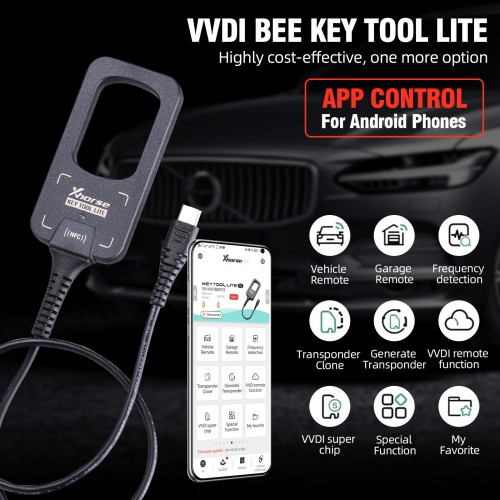 2023 Xhorse VVDI Bee MINI Key Tool Lite Android System avec Type C avec 6pcs XKB501EN Wired Remotes