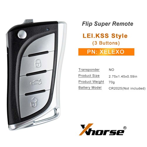 Xhorse XELEX0EN Super Remote Key Toyota/Lexus Flip 3 Buttons Built-in Super Chip 5pcs/lot