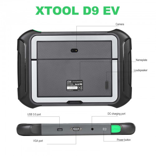 XTOOL D9 EV Electric Vehicles Diagnostic Scanner pour Tesla BYD Support DoIP et CAN-FD avec Détection de Batterie