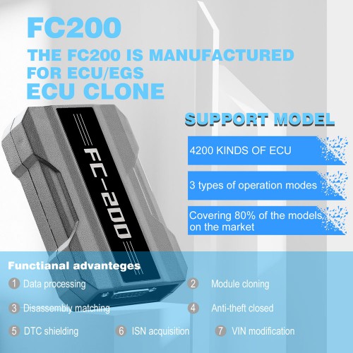 CGDI FC200 ECU Programmer Full Version V1.1.2.0 Support 4200 ECUs et 3 Modes de Fonctionnement Mise à Niveau de l'AT200