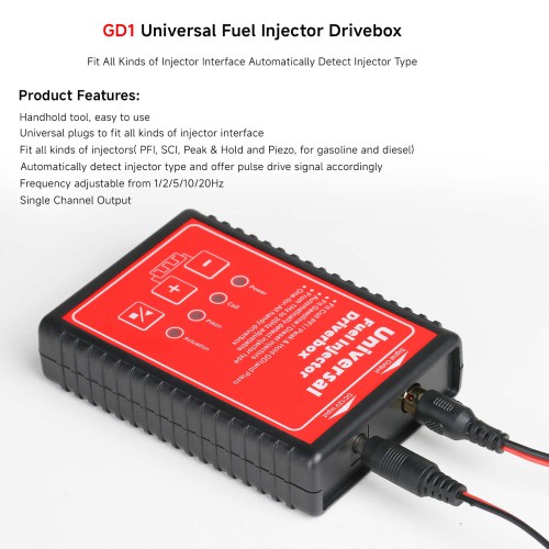 GD1 Universal Fuel Injector Drivebox pour Toutes sortes d'injecteur Interface Automatically Detect Injector Type