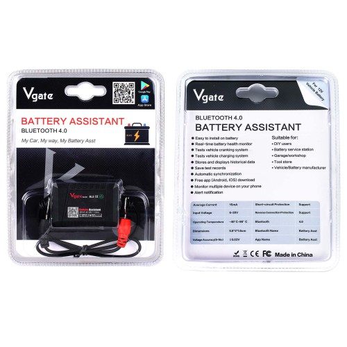 Vgate Battery Assistant Blue Tooth 4.0 Wireless 6~20V Automotive Battery Load Tester Diagnositic Analyzer Monitor pour Android & iOS
