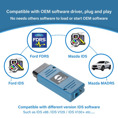 2024 VNCI Ford Mazda Diagnostic Scanner Supports CAN FD DoIP pour Ford Mazda Original Software Driver