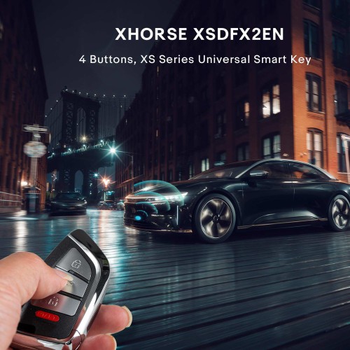 Xhorse XSDFX2EN Knife Style Smart Key XM38 Series 4 Buttons Supports 4A 46 47 48 49 MQB48 MQB49 5pcs/lot