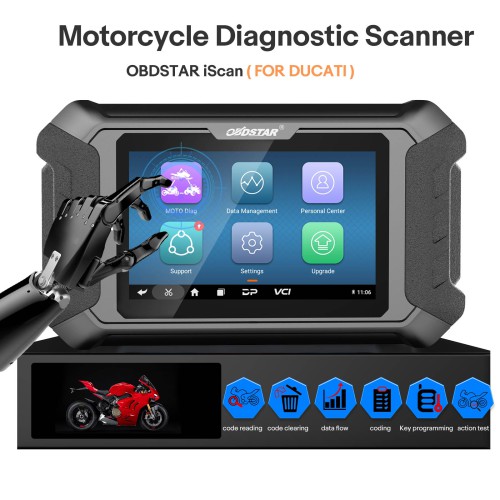 Français OBDSTAR iScan Harley Scanner Motorcycle Diagnostic Scanner Key Programmer Light Reset