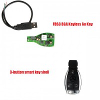 Benz FBS3 MB BGA KeylessGo Key 433MHz with 3-button Smart Key Shell