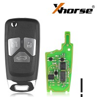 Xhorse XNAU01EN Audi Style Wireless VVDI Universal Flip Remote Key avec 3/4 Button 5pcs/lot