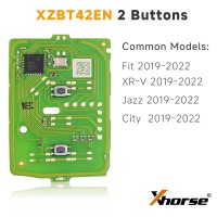 XHORSE XZBT42EN 2 Button Honda Remote PCBs for Honda Fit XR-V Jazz City 5pcs/Lot
