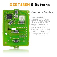 Xhorse XZBT44EN 5 Button Honda Remote Key PCBs pour Pilot Accord Odyssey Insight CR-V Passport Civic Clarity 5pcs/Lot