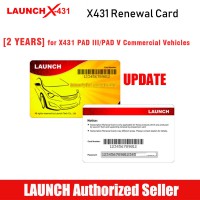 [2 ans] Launch X431 PAD III/PAD V/PAD V Elite Logiciel Renewal Card pour Véhicules de Tourisme