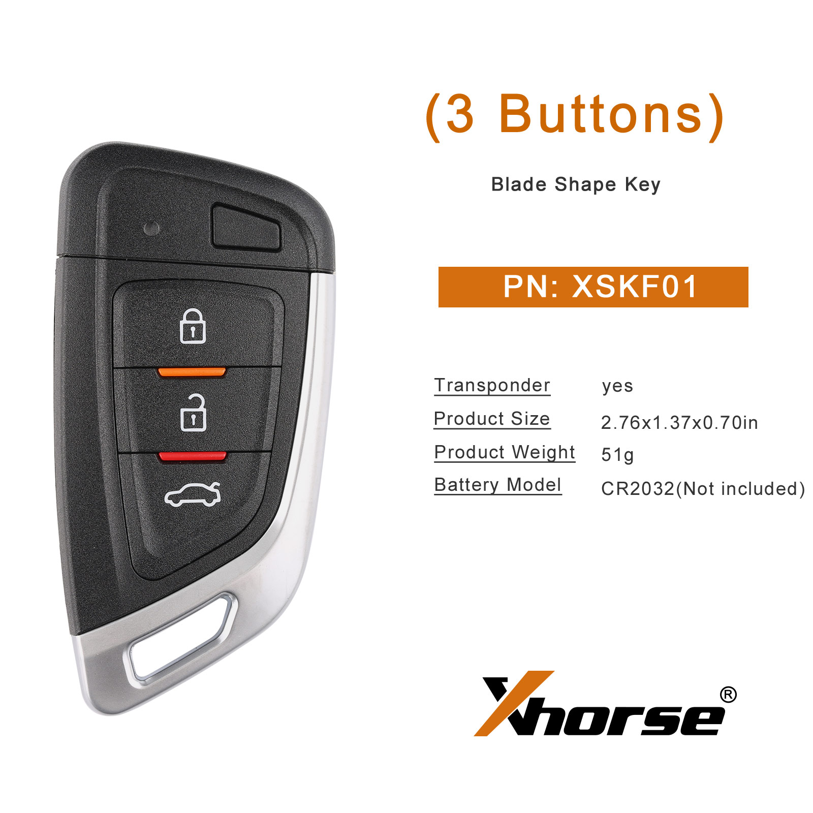 Xhorse XSKF01EN Smart Key Proximity Flip Type Key English 5pcs/lot