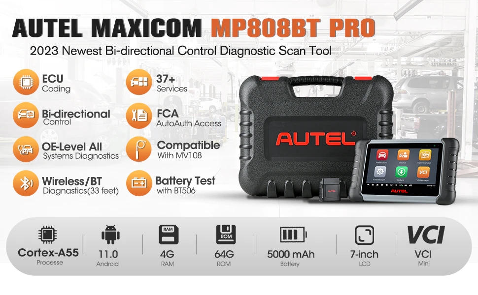 Français Autel MaxiPRO MP808BT Pro KIT Full System Diagnostic Scanner