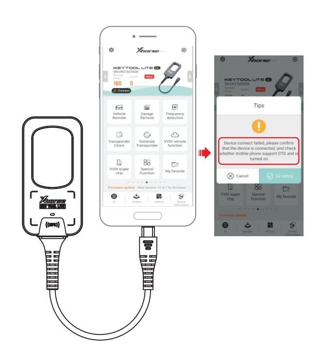 connect key tool lite with mobile phone